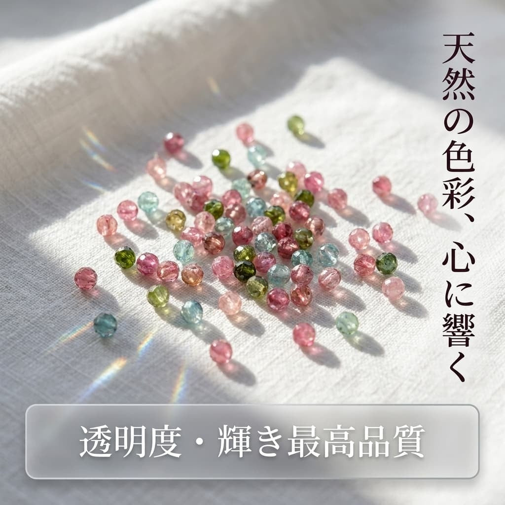 トルマリン ラウンド カラフル 3.4mm | K0030