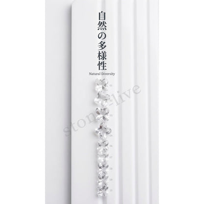 水晶 四つ葉 上穴あり 8mm 6粒セット|K0092