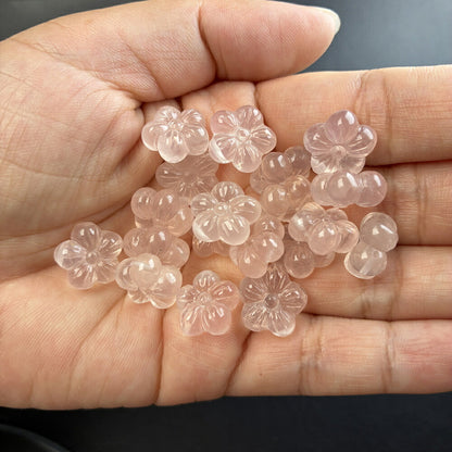 ローズクォーツ 桜カット 8粒セット|L0005