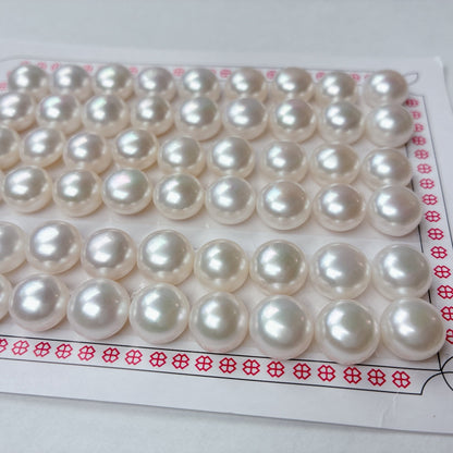 【大粒10mm】贅沢な輝き!無核コインパール(白/片穴・2粒セット)でハンドメイドを格上げ| P0016