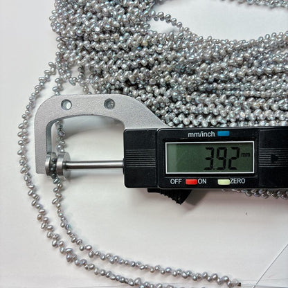 【凛とした美しさ】シックなグレーの輝き!可憐な蕾型の淡水パール(約3.7x3mm/39cm) | P0052