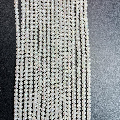 【日常に溶け込む上質な白】どんな装いにも映える約5x4.5mmポテト型淡水パール(39cm) | P0061